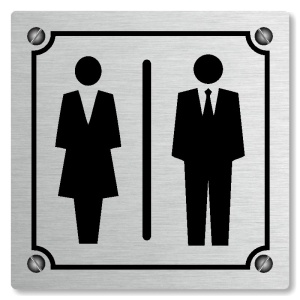 WC společné, 118x118mm, stříbrná, Kansas